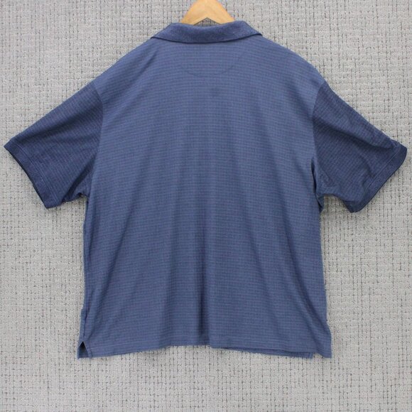 HUDSON RIVER HERITAGE CLASSICS Polo Shirt Men 2XL Navy Blue Striped Short Sleeve - Picture 7 of 9